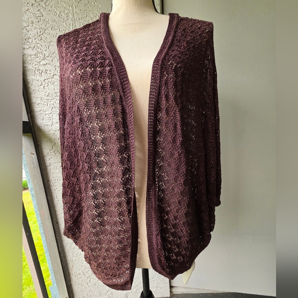 XOXO Women's Open-Front Cardigan - Rich Burgundy